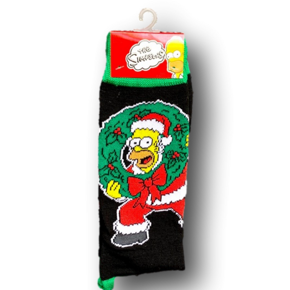 3/$20 The Simpsons Christmas Holiday Funny Novelty Crew Socks - Brand New